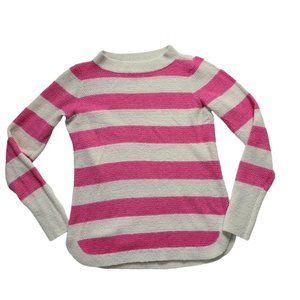 Loft Women's Pink Stripe Sweater Size M